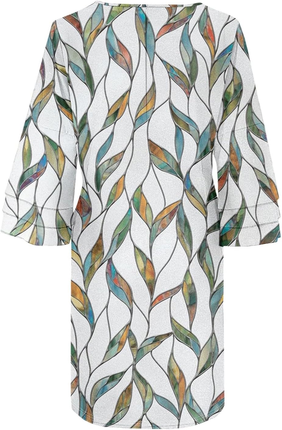 Beach Dresses for Women,2025 Summer Trendy Floral Print Boho Dress,Casual Loose V Neck Bell 3/4 Sleeve Mini Dress