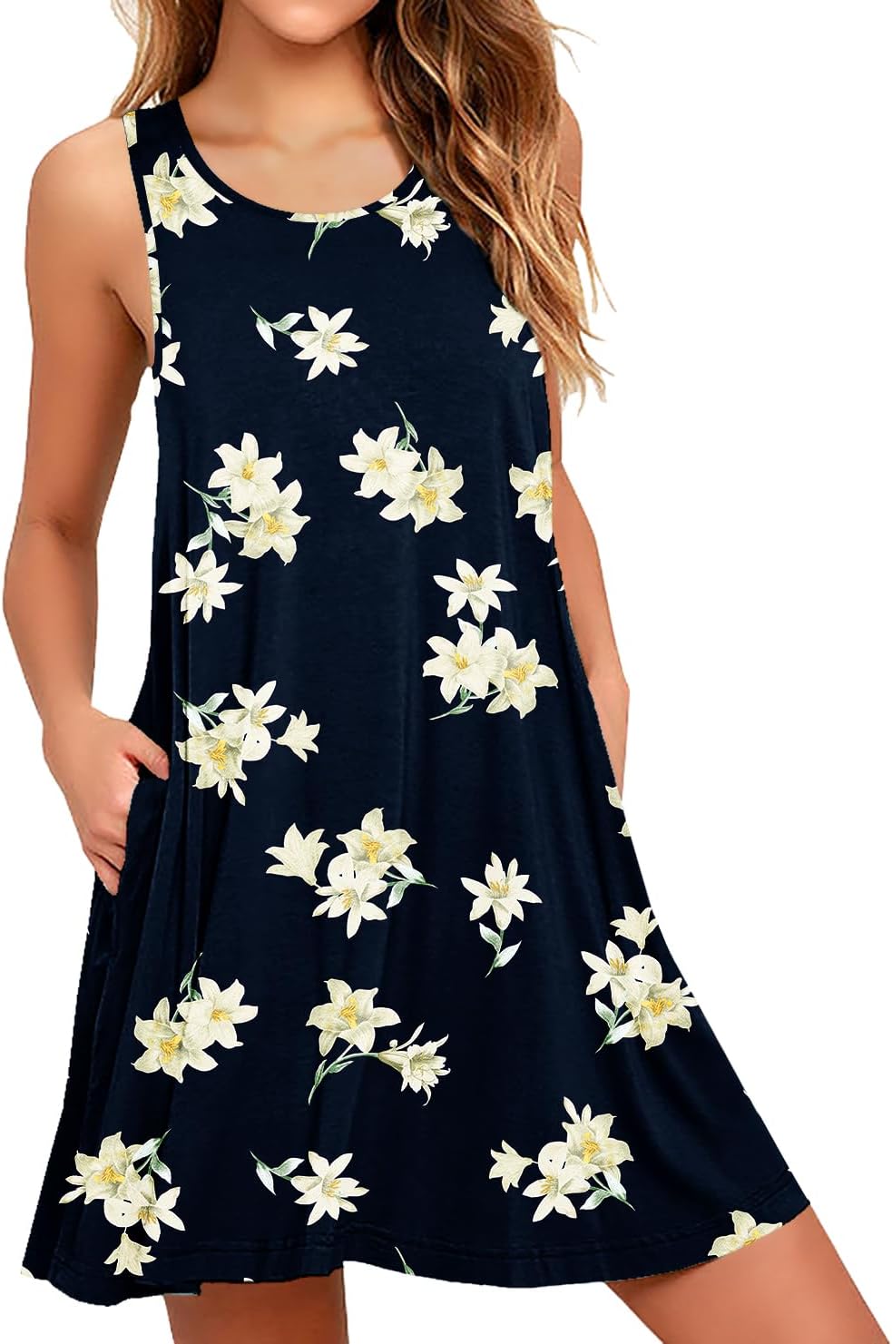 WEACZZY Women Summer Casual Swing T Shirt Dresses Beach Cover up Loose Dress