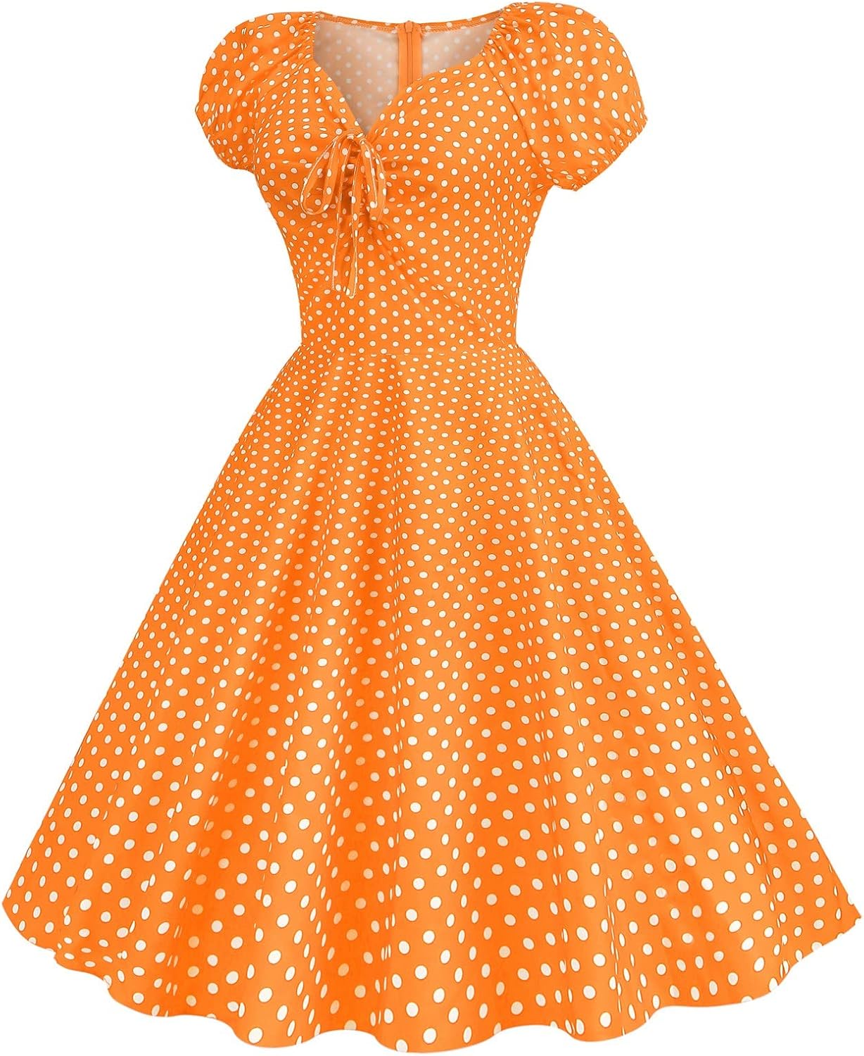 Women Double Breasted Notch Lapel 50s Vintage Short Sleeve Cocktail Swing Dress Polka Dot 1950s Rockabilly Prom Dress