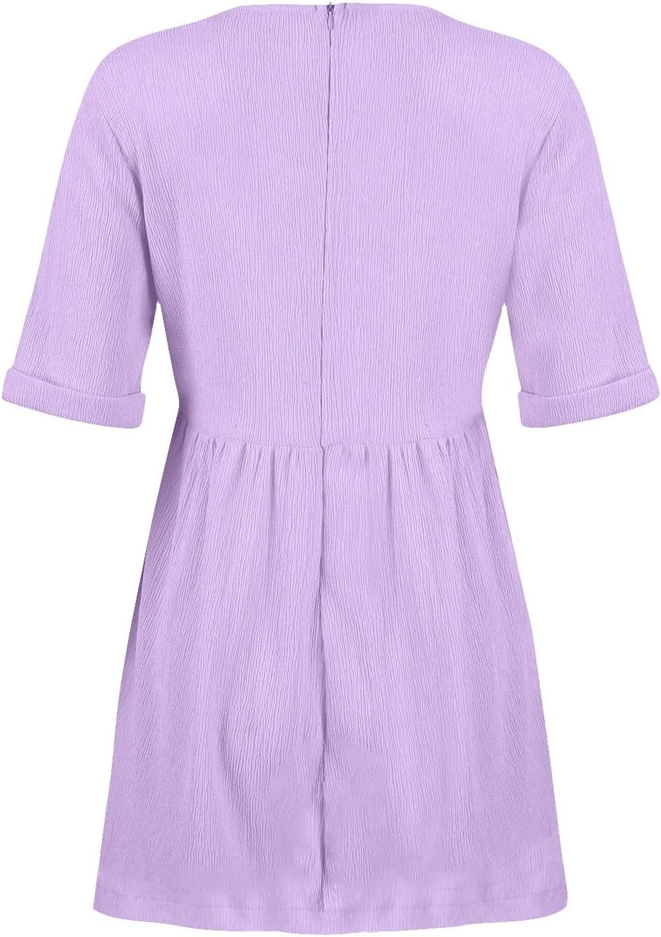 hlysgo Womens Summer Dresses 2024 Casual Loose Fit Short Sleeve V Neck Mini Dress Trendy Vacation Tshirt Dress with Pockets