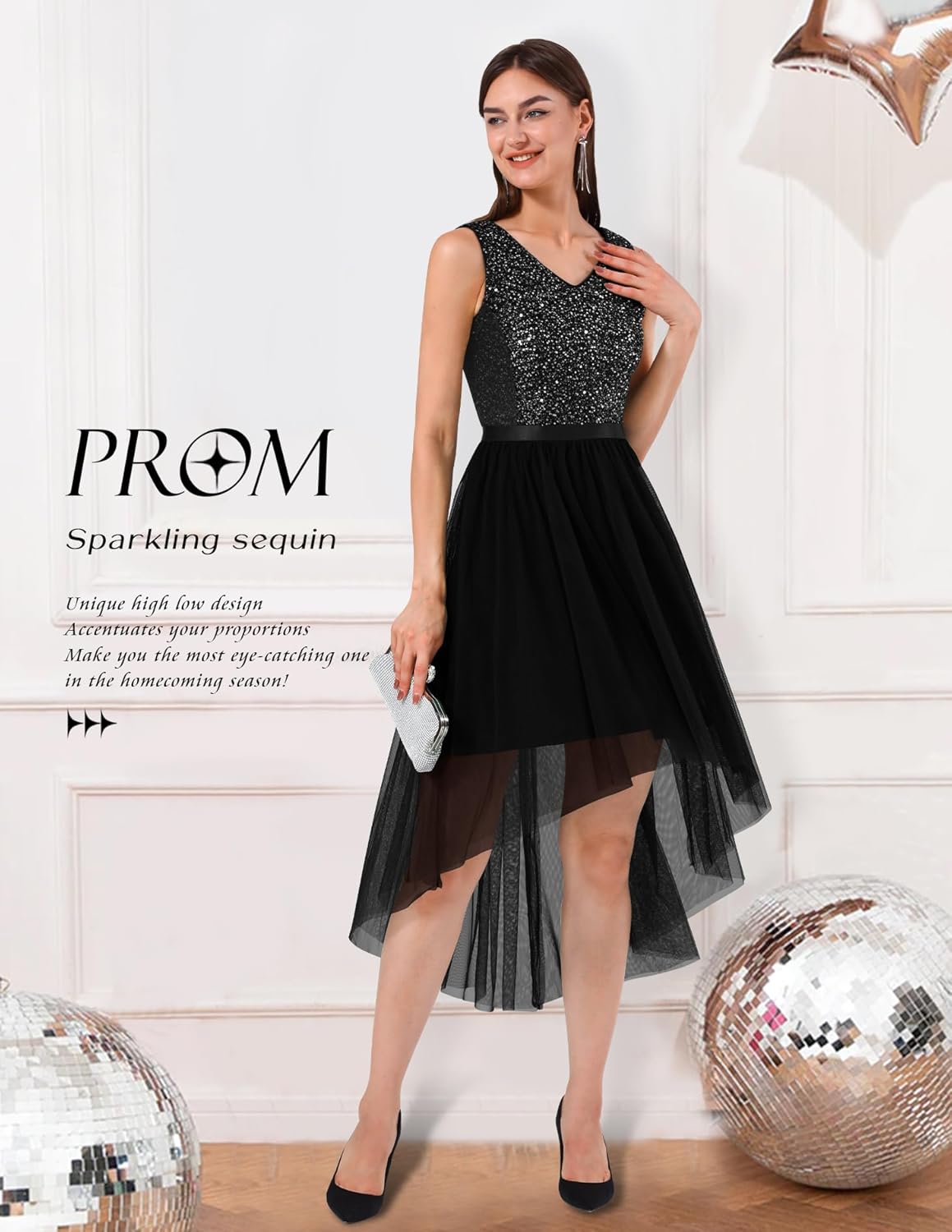 BeryLove Cocktail Prom Dresses 2025 Formal Wedding Guest Dresses Sleeveless Lace High Low Homecoming Dress