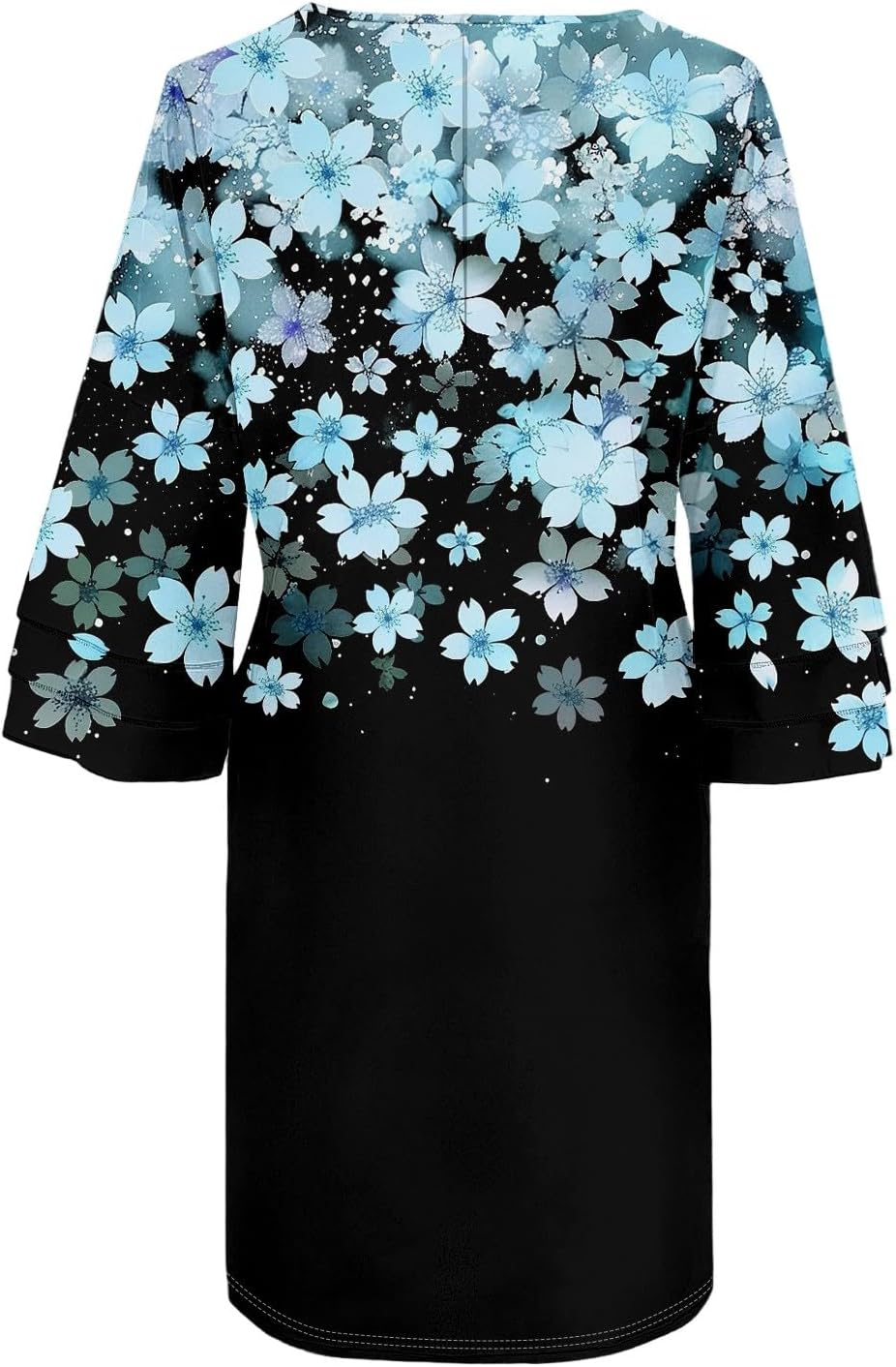 Beach Dresses for Women,2025 Summer Trendy Floral Print Boho Dress,Casual Loose V Neck Bell 3/4 Sleeve Mini Dress