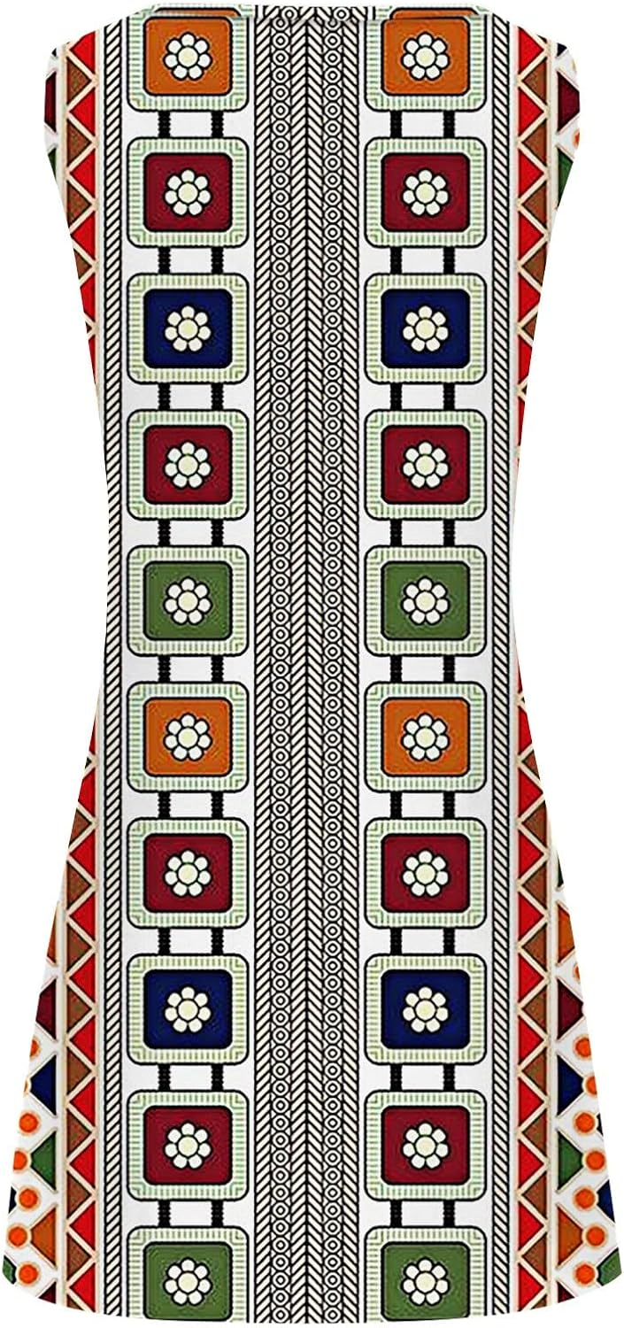 Summer Dresses for Women 2025 Vacation Beach Casual Vintage Midi Sundresses Sexy Sleeveless V Neck Boho Tank Dress