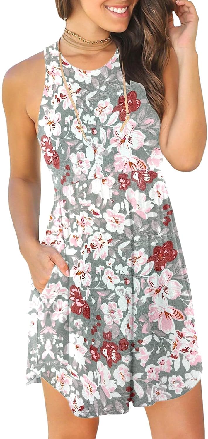 HiMONE Vacation Dresses for Women 2025 Summer Dress Women's Casual Sundresses Casual Beach Petite Sun Dress XS-2XL