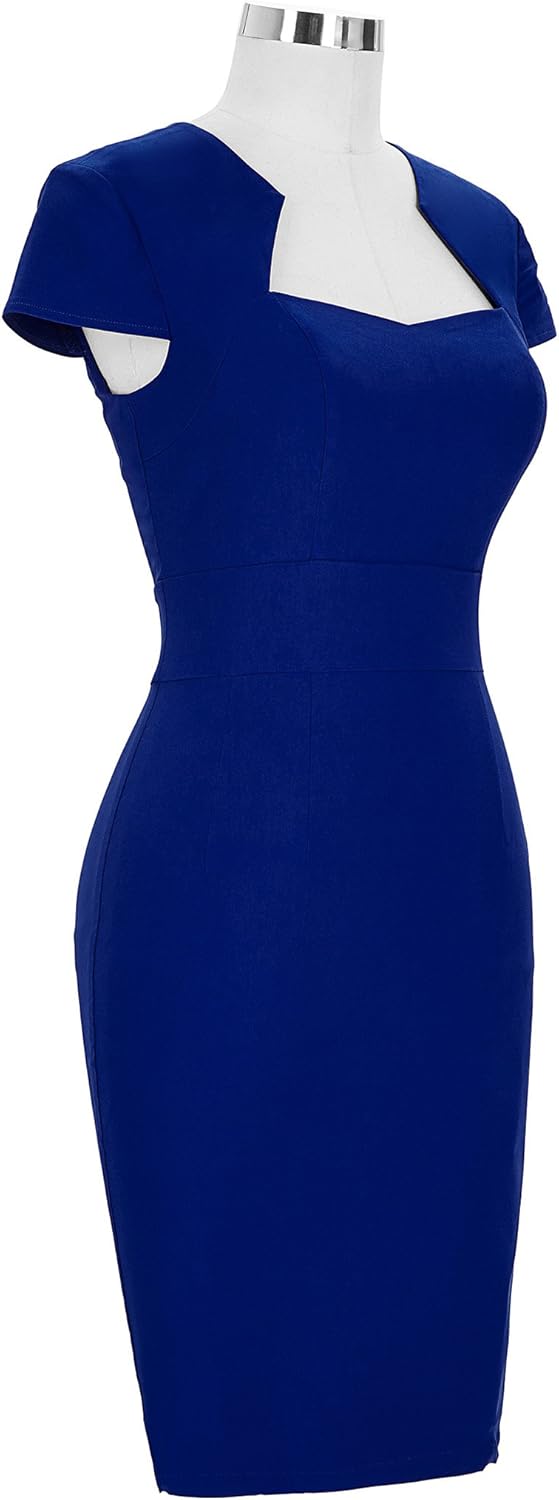 Grace Karin Womens 50s 60s Vintage Pencil Dress Bodycon Cap Sleeve Dress