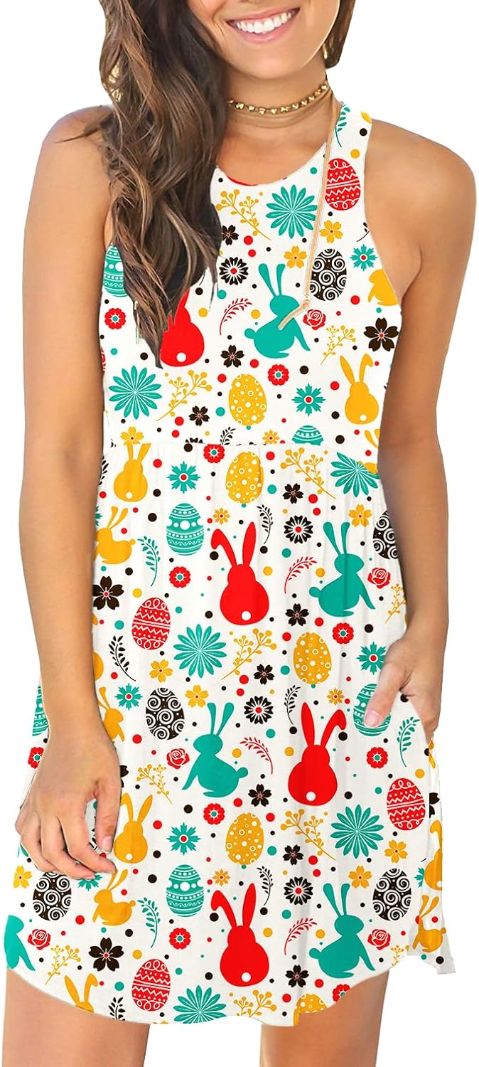 HiMONE Vacation Dresses for Women 2025 Summer Dress Women's Casual Sundresses Casual Beach Petite Sun Dress XS-2XL