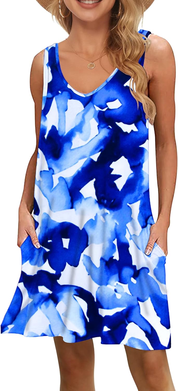 MISFAY Women's Summer Casual T Shirt Dresses Beach Cover up Tank Dress