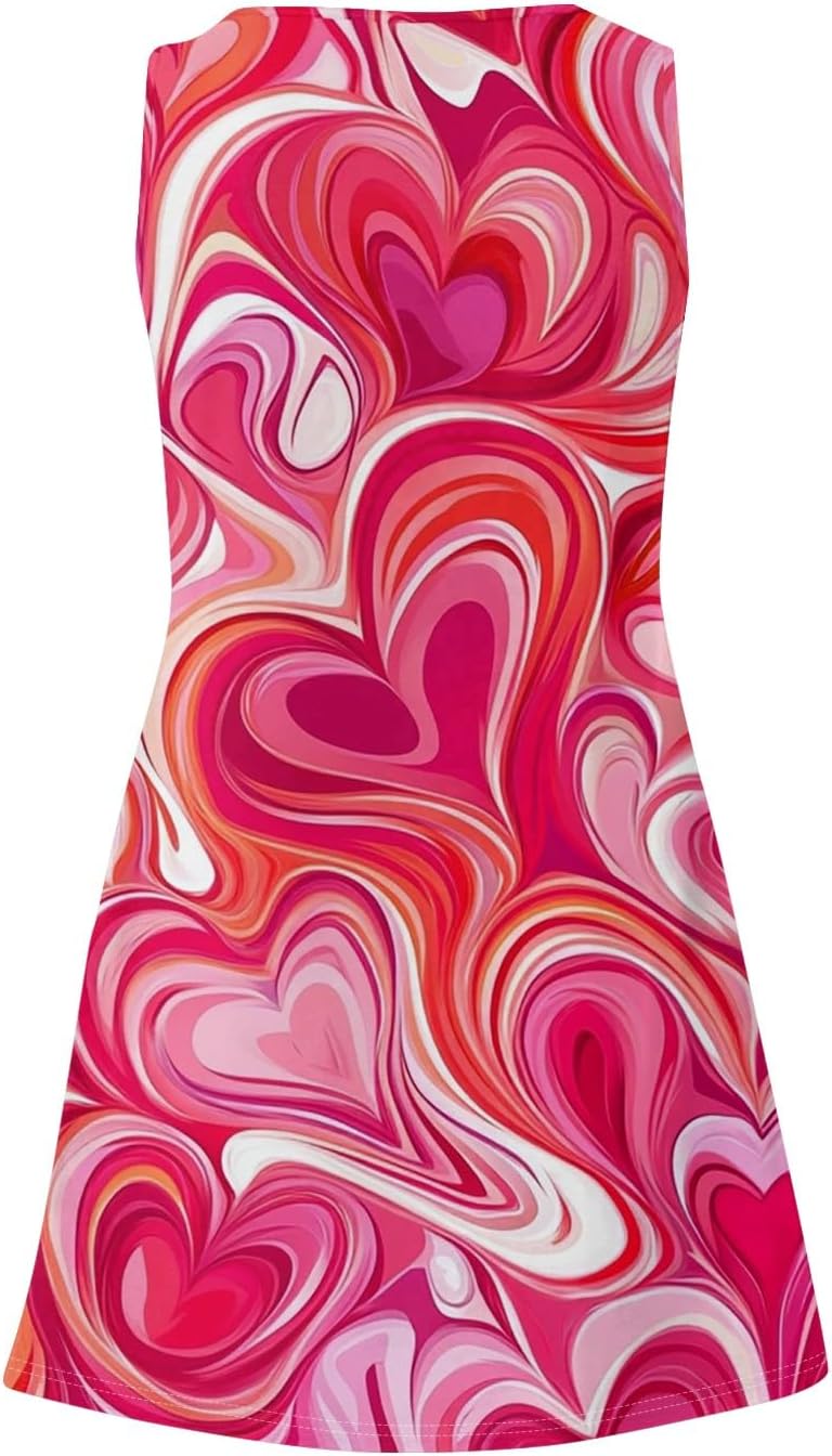Women's Casual Sundress with Pockets Summer Boho Beach Dress,Holiday Hresses for Woment-Shirts Dress U Neck Loose Tank