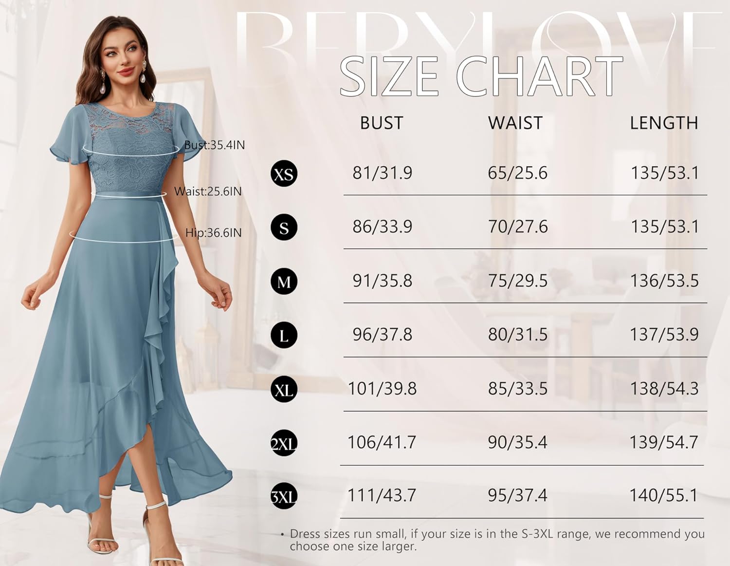 BeryLove Formal Dresses for Women 2025 Wedding Guest with Slit Cocktail Elegant Lace Long Prom Dress