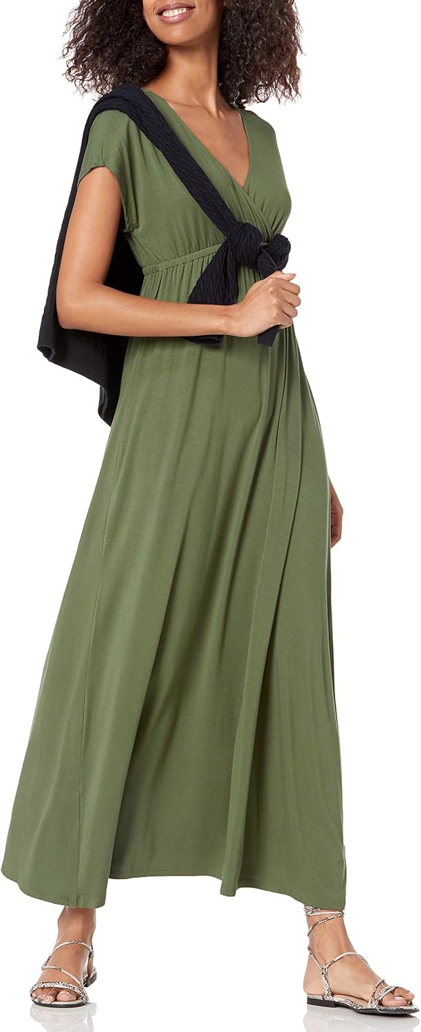 Amazon Essentials Women's Waisted Maxi Dress (Available in Plus Size)