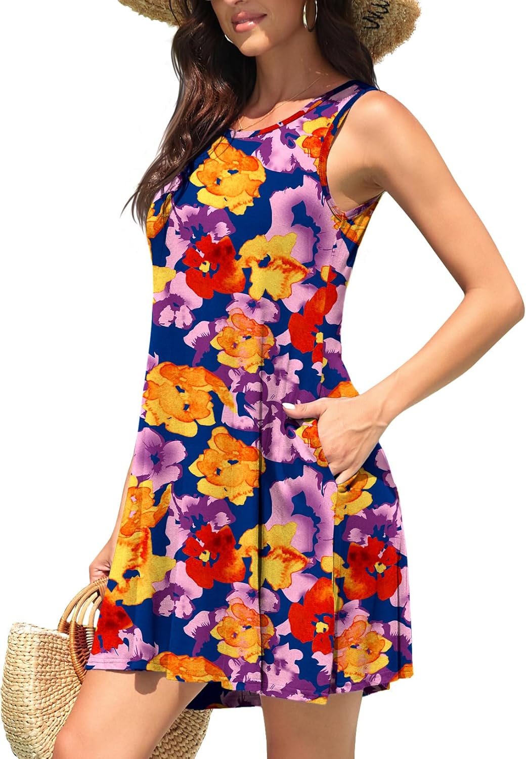 WEACZZY Women Summer Casual Swing T Shirt Dresses Beach Cover up Loose Dress