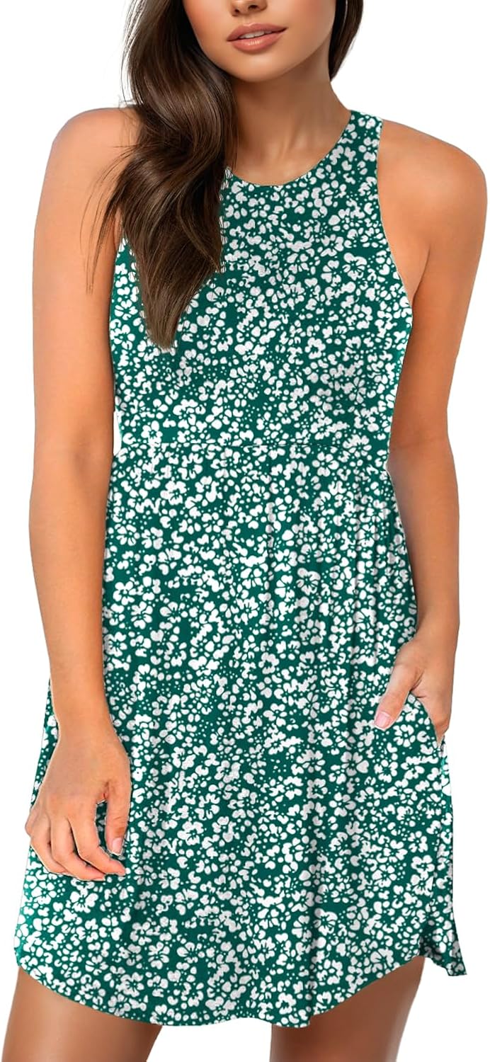 HiMONE Vacation Dresses for Women 2025 Summer Dress Women's Casual Sundresses Casual Beach Petite Sun Dress XS-2XL