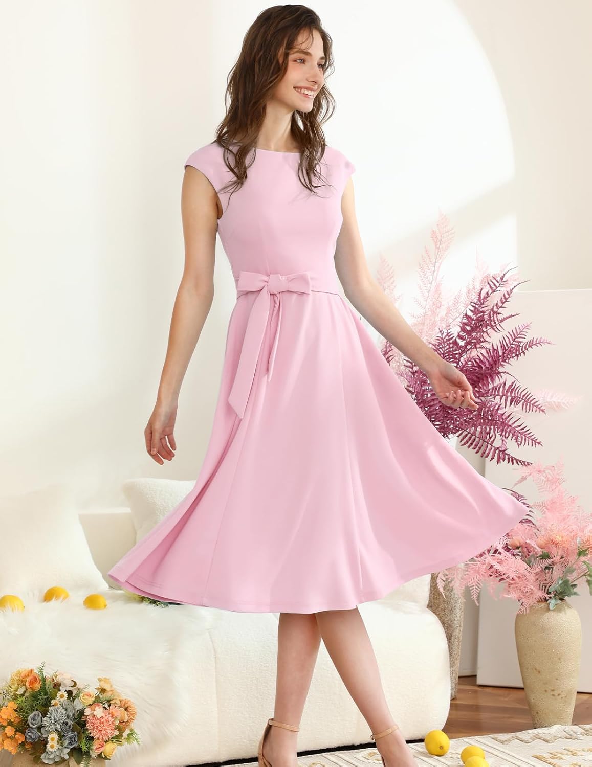 DRESSTELLS Women's Cocktail Dresses, Formal Wedding Guest Church Modest Graduation Party Prom Dress 2025