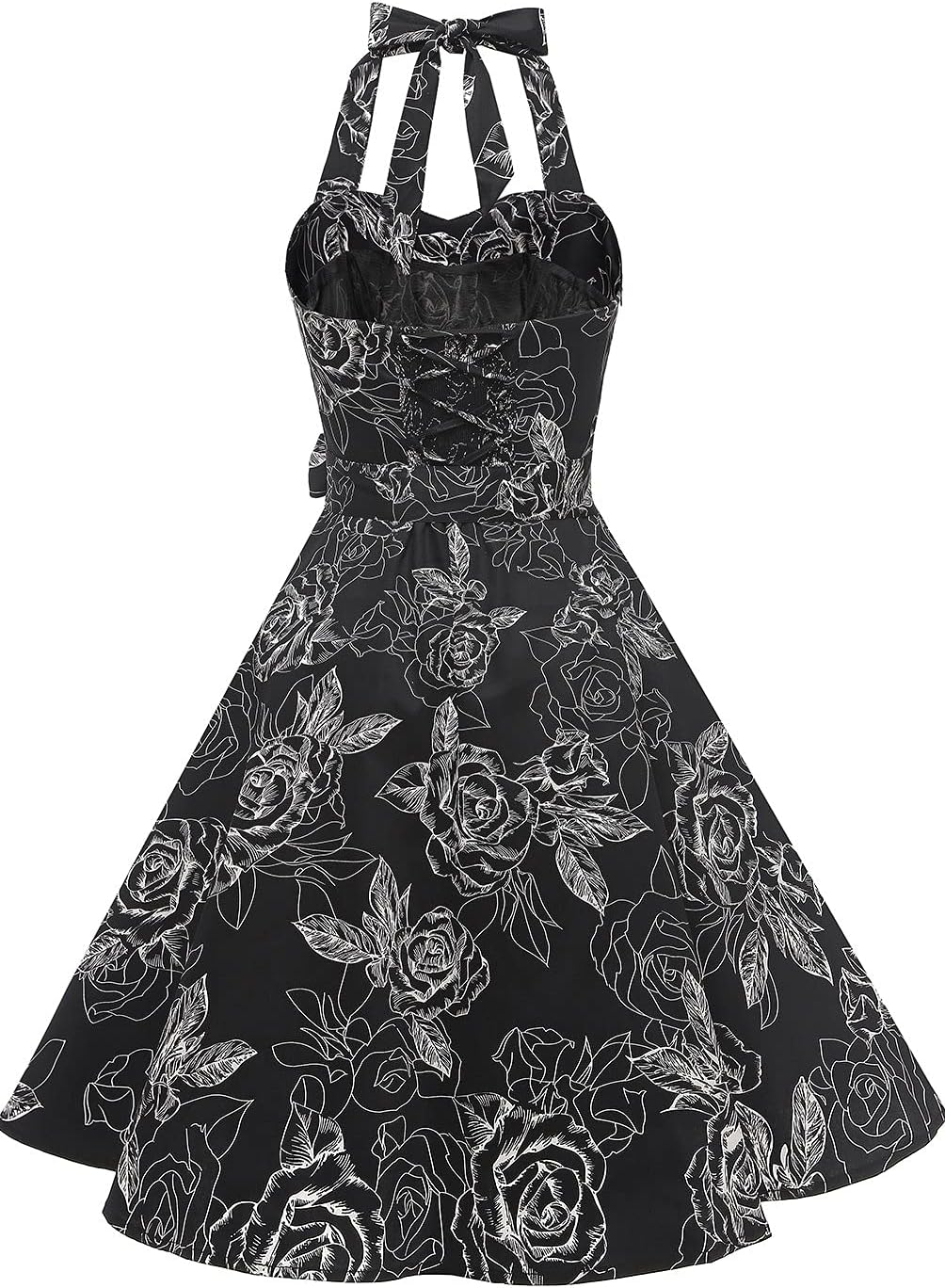 Topdress Women'sVintage Polka Audrey Dress 1950s Halter Retro Cocktail Dress