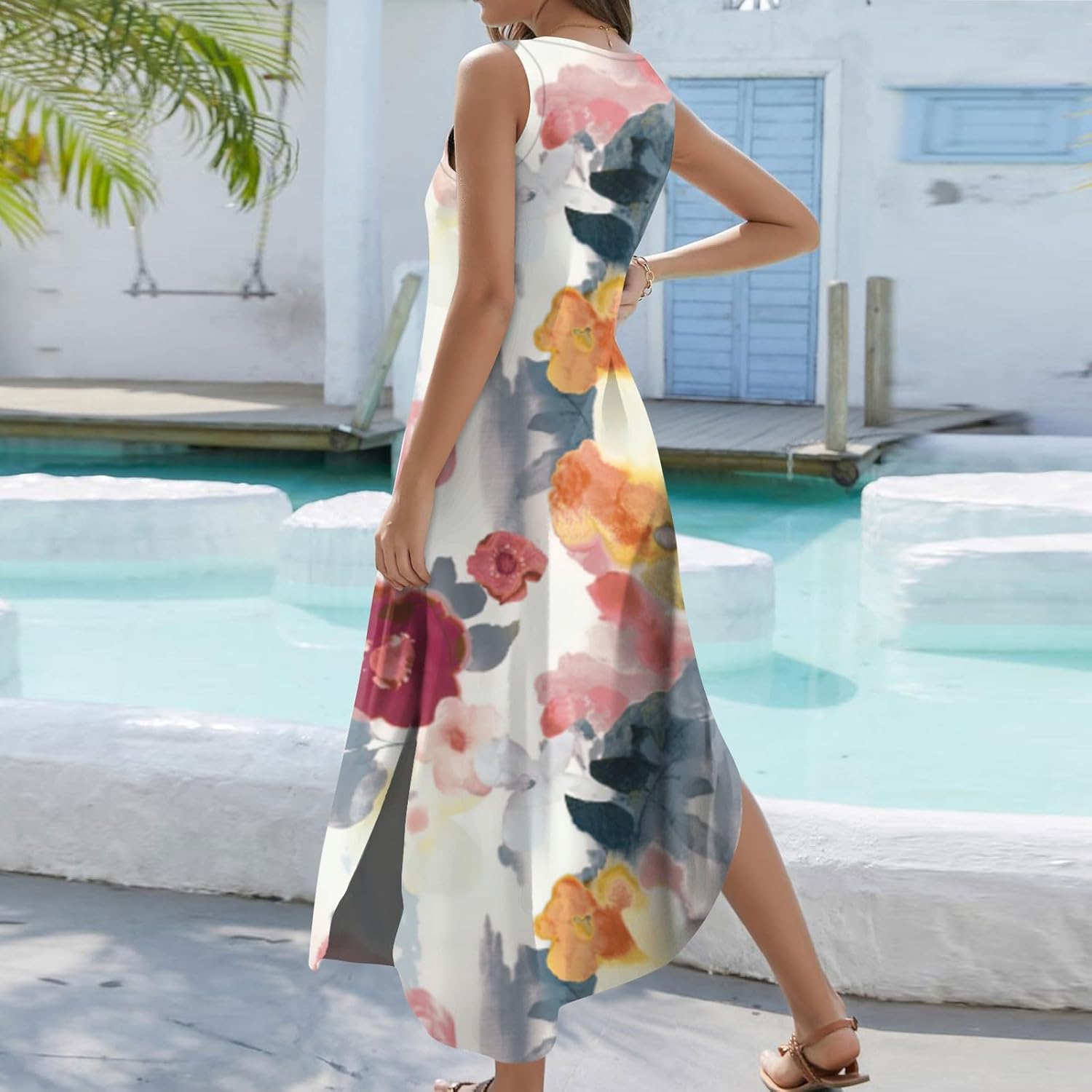 Elegant Sleeveless Maxi Dress for Women 2025 Dresses for Women, Resort Wear, and Hawaiian Sun Dress