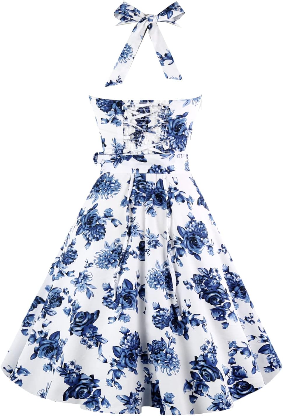 Topdress Women'sVintage Polka Audrey Dress 1950s Halter Retro Cocktail Dress