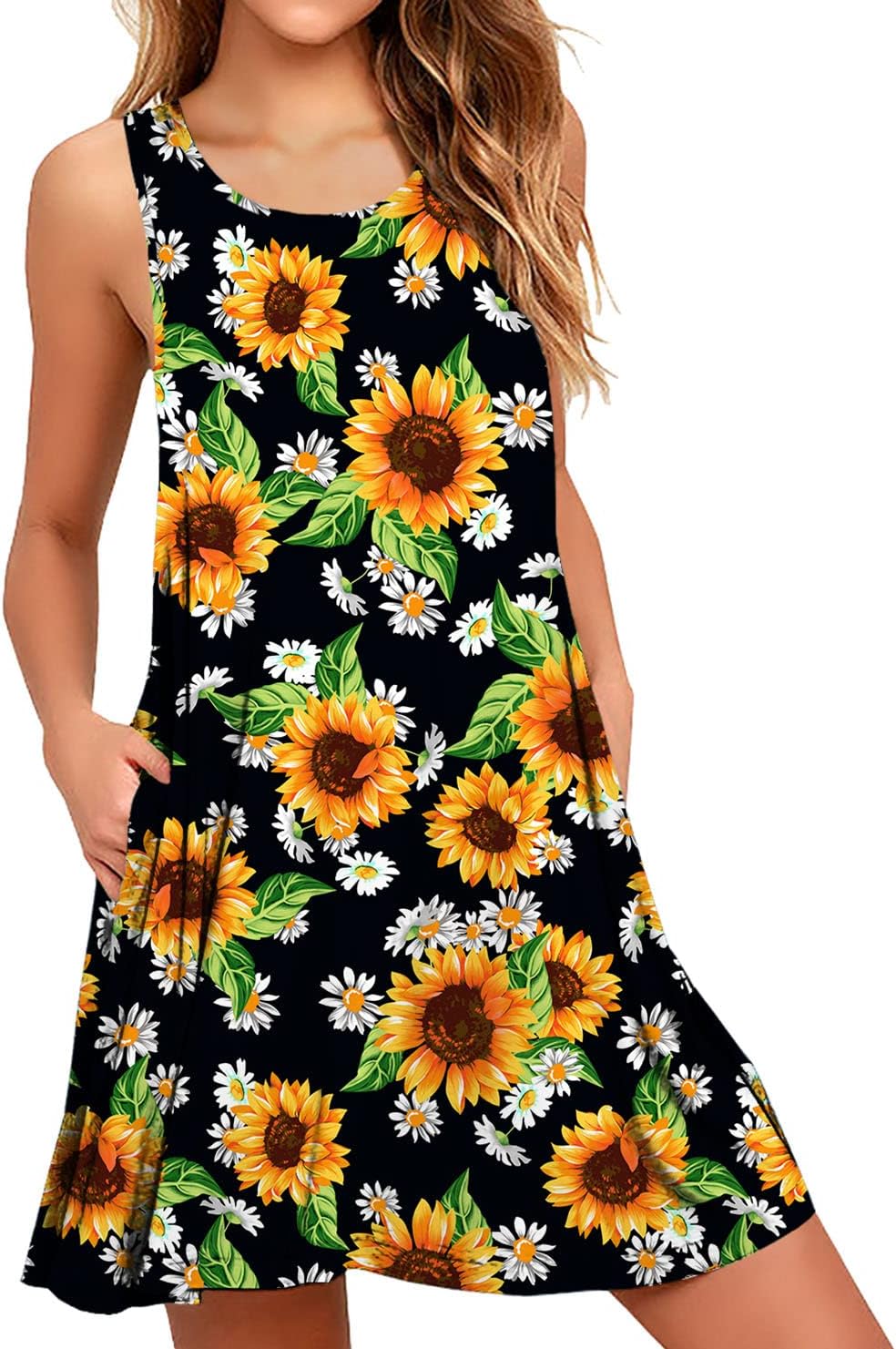WEACZZY Women Summer Casual Swing T Shirt Dresses Beach Cover up Loose Dress