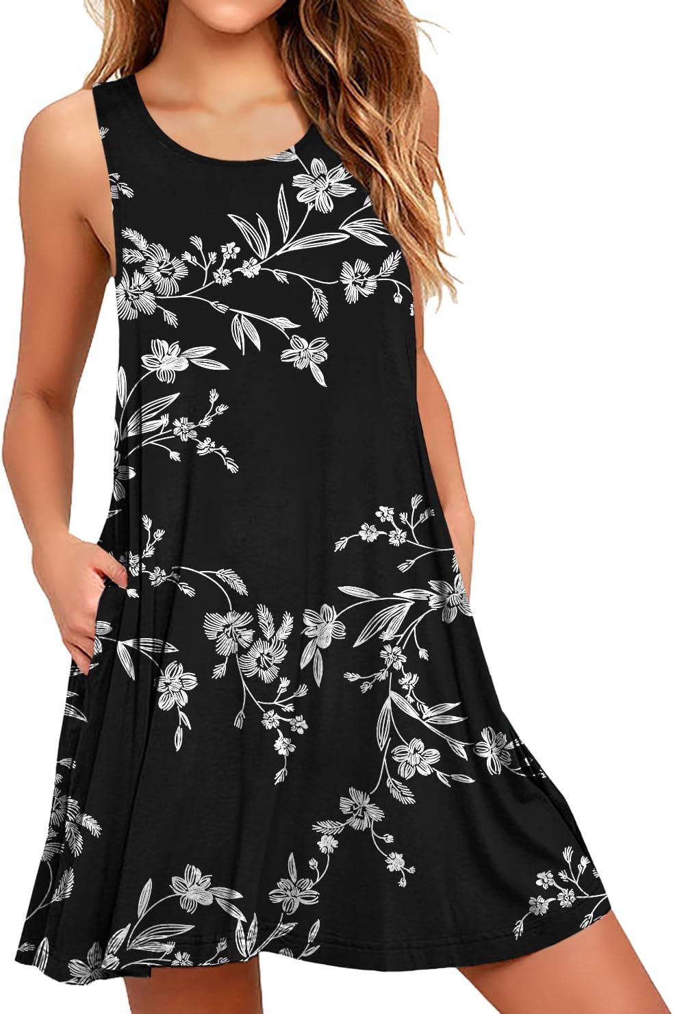WEACZZY Women Summer Casual Swing T Shirt Dresses Beach Cover up Loose Dress