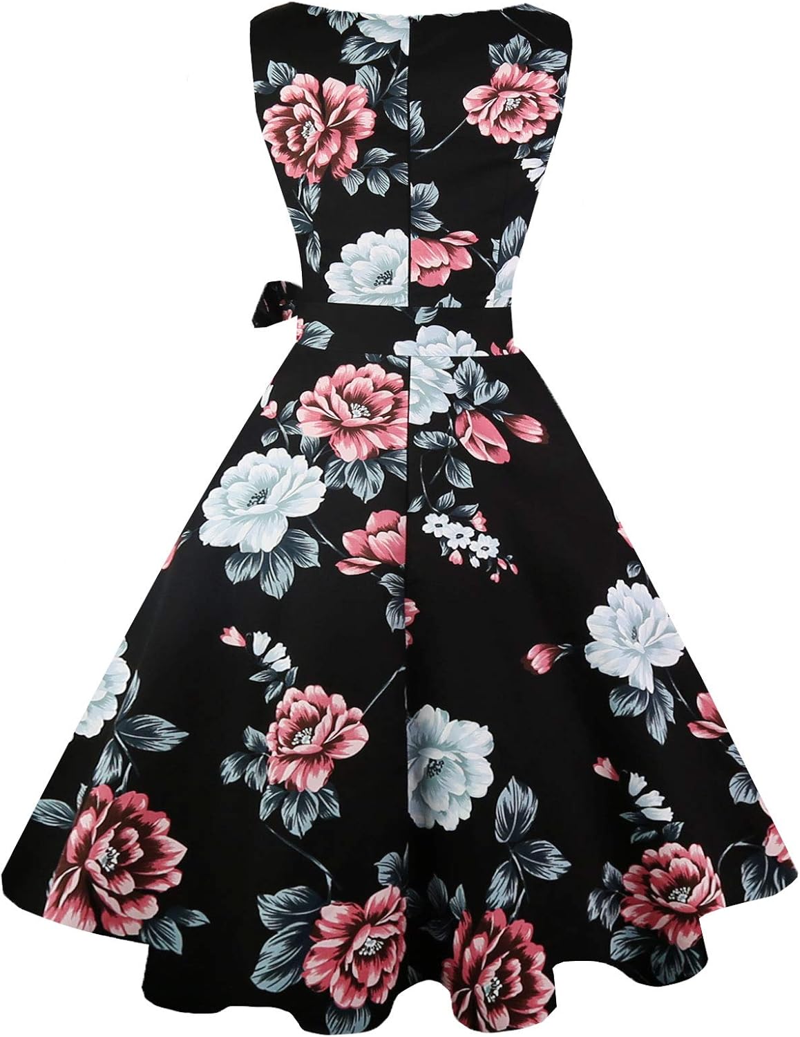 Hanpceirs Women's Boatneck Sleeveless Swing Vintage 1950s Cocktail Dress New