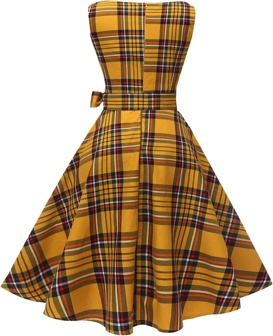 Hanpceirs Women's Boatneck Sleeveless Swing Vintage 1950s Cocktail Dress New