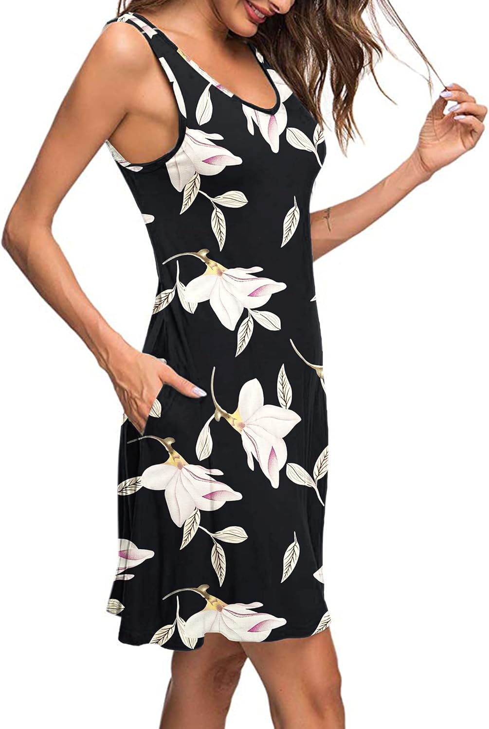 MISFAY Women's Summer Casual T Shirt Dresses Beach Cover up Tank Dress