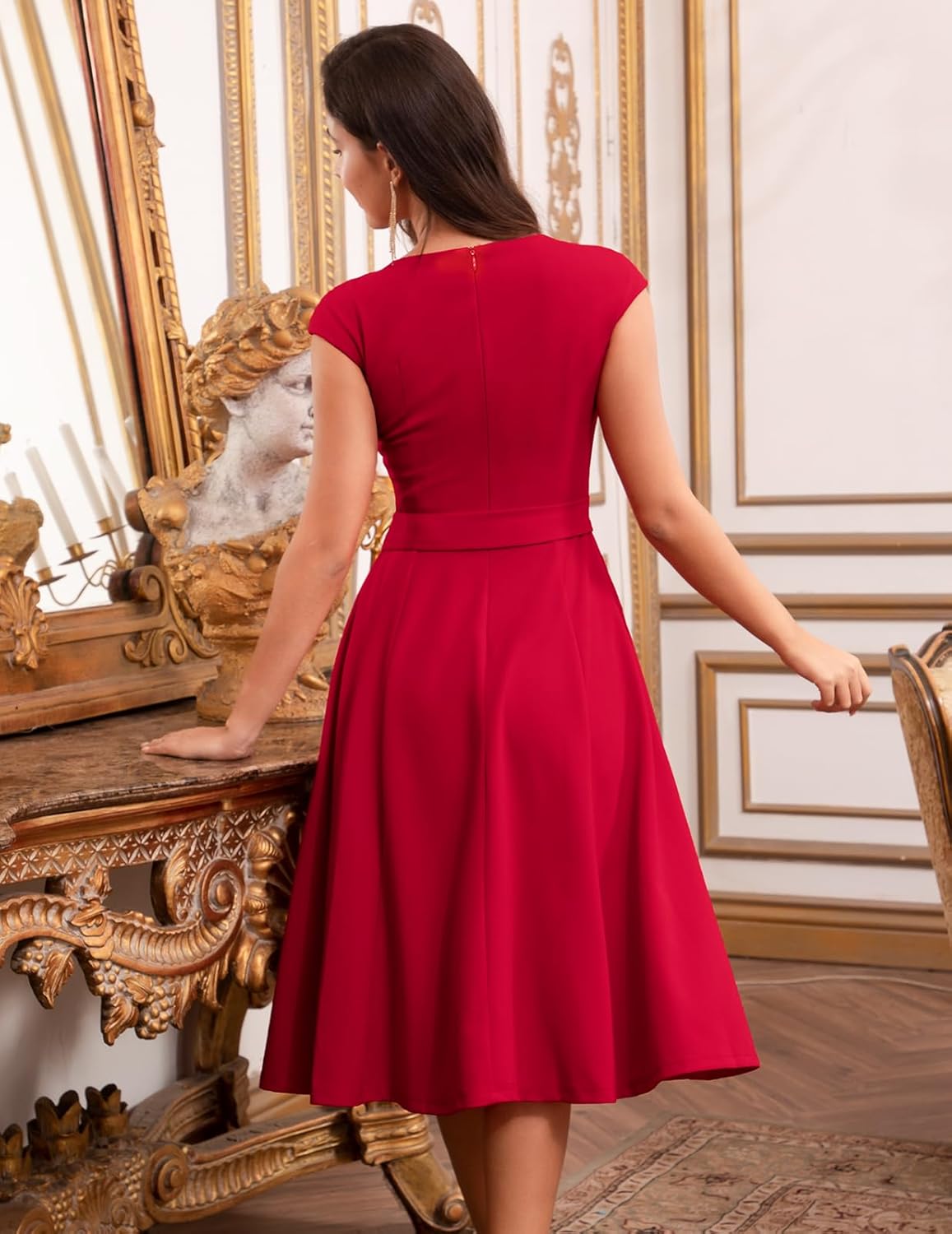 DRESSTELLS Women's Cocktail Dresses, Formal Wedding Guest Church Modest Graduation Party Prom Dress 2025