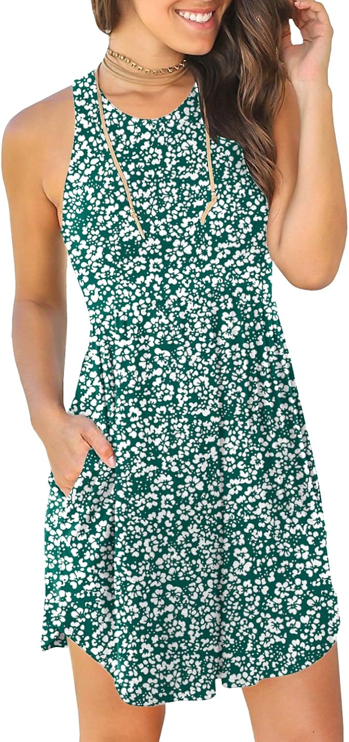 HiMONE Vacation Dresses for Women 2025 Summer Dress Women's Casual Sundresses Casual Beach Petite Sun Dress XS-2XL