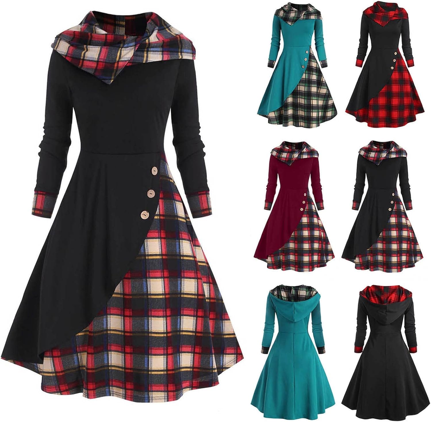 Lost Ink Dresses Women Fashion Solid O-Neck Half Sleeve Dress Stripe Splice Zipper Mini Dress