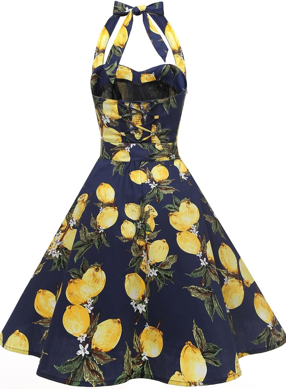 Topdress Women'sVintage Polka Audrey Dress 1950s Halter Retro Cocktail Dress