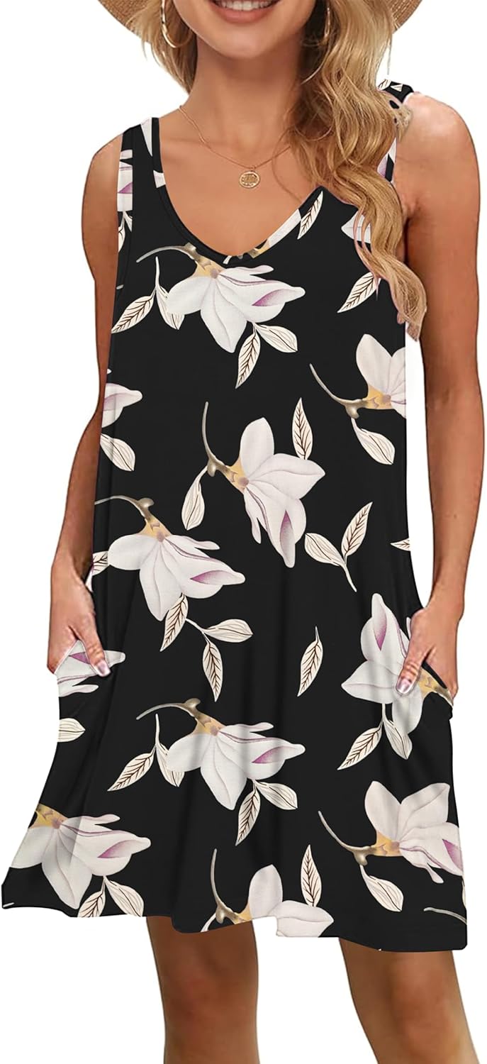MISFAY Women's Summer Casual T Shirt Dresses Beach Cover up Tank Dress