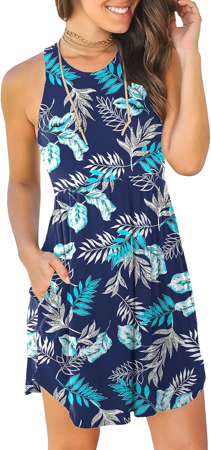 HiMONE Vacation Dresses for Women 2025 Summer Dress Women's Casual Sundresses Casual Beach Petite Sun Dress XS-2XL