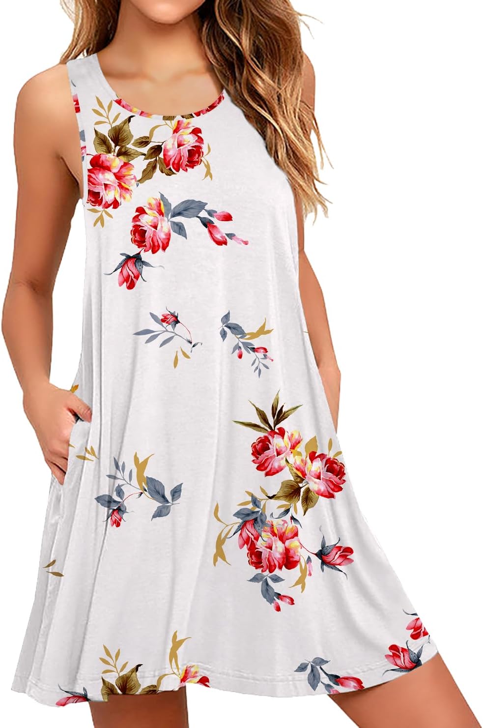 WEACZZY Women Summer Casual Swing T Shirt Dresses Beach Cover up Loose Dress