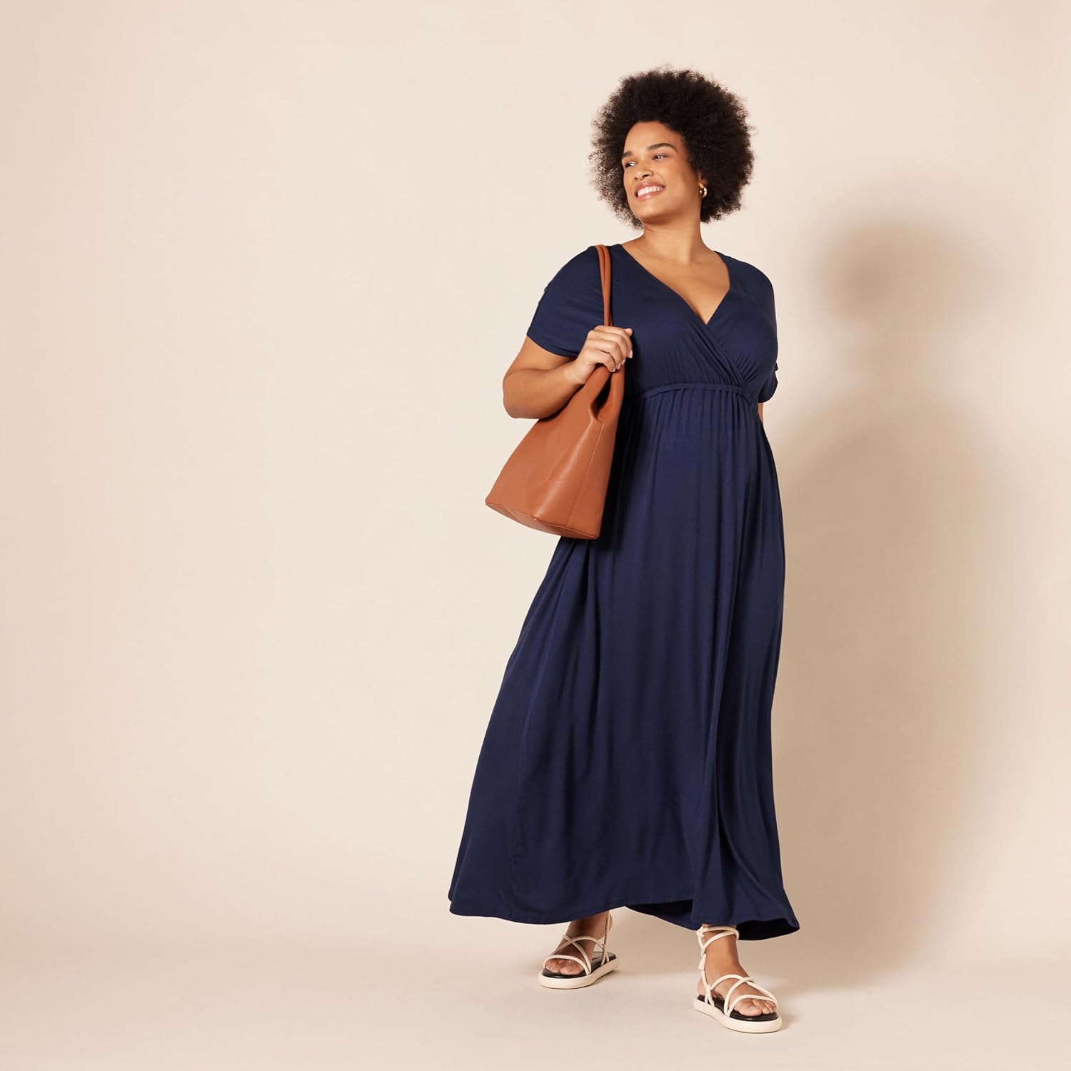 Amazon Essentials Women's Waisted Maxi Dress (Available in Plus Size)