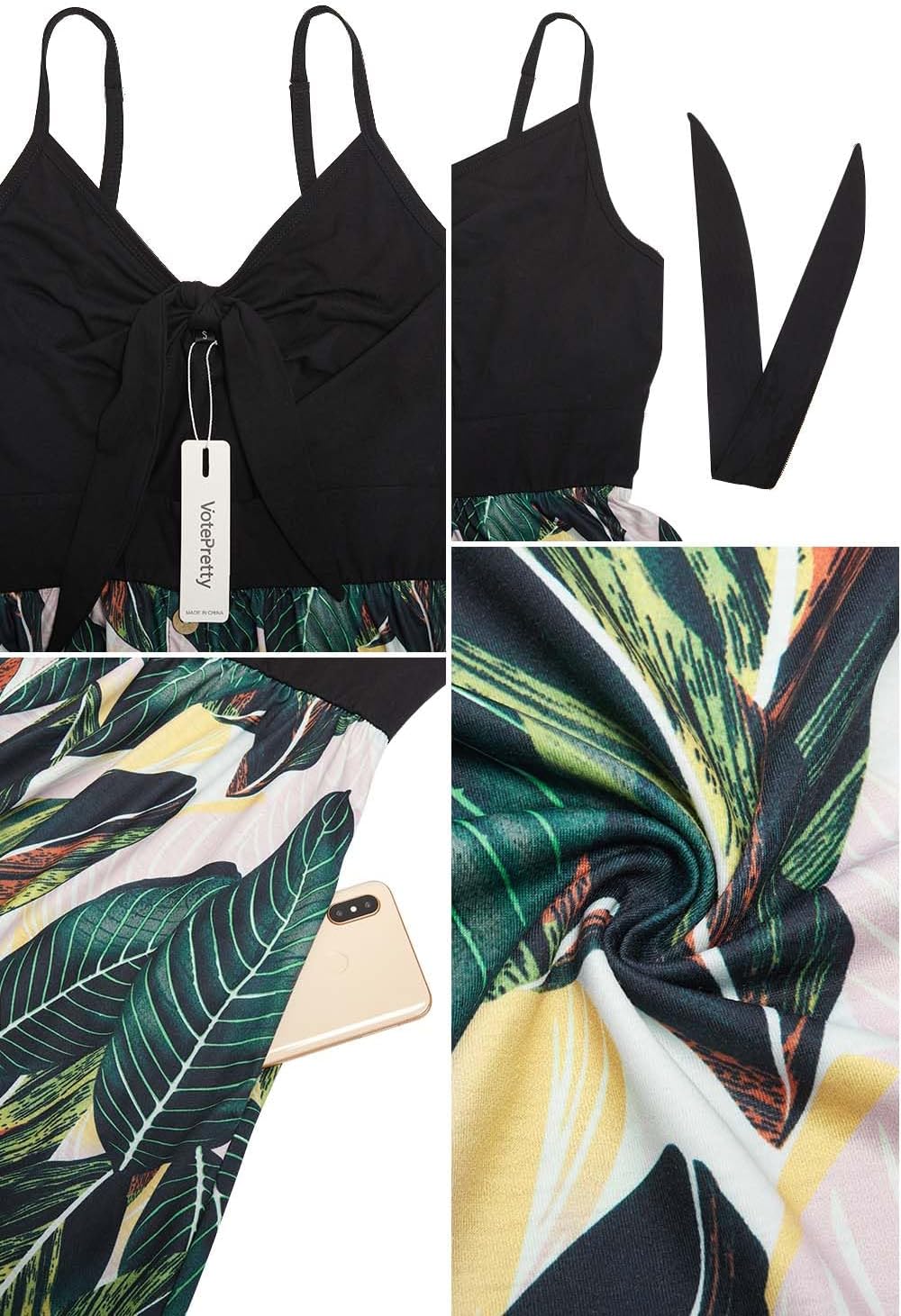 VOTEPRETTY Women's Summer Dresses Spring Sundresses Beach Clothes Outfit Vacation 2024 V Neck Casual Tropical Resort Hawaiian