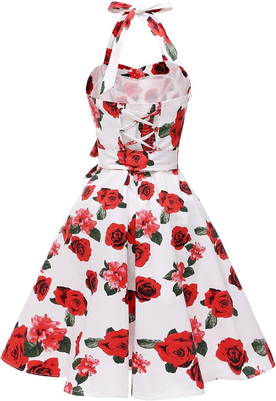 Topdress Women'sVintage Polka Audrey Dress 1950s Halter Retro Cocktail Dress
