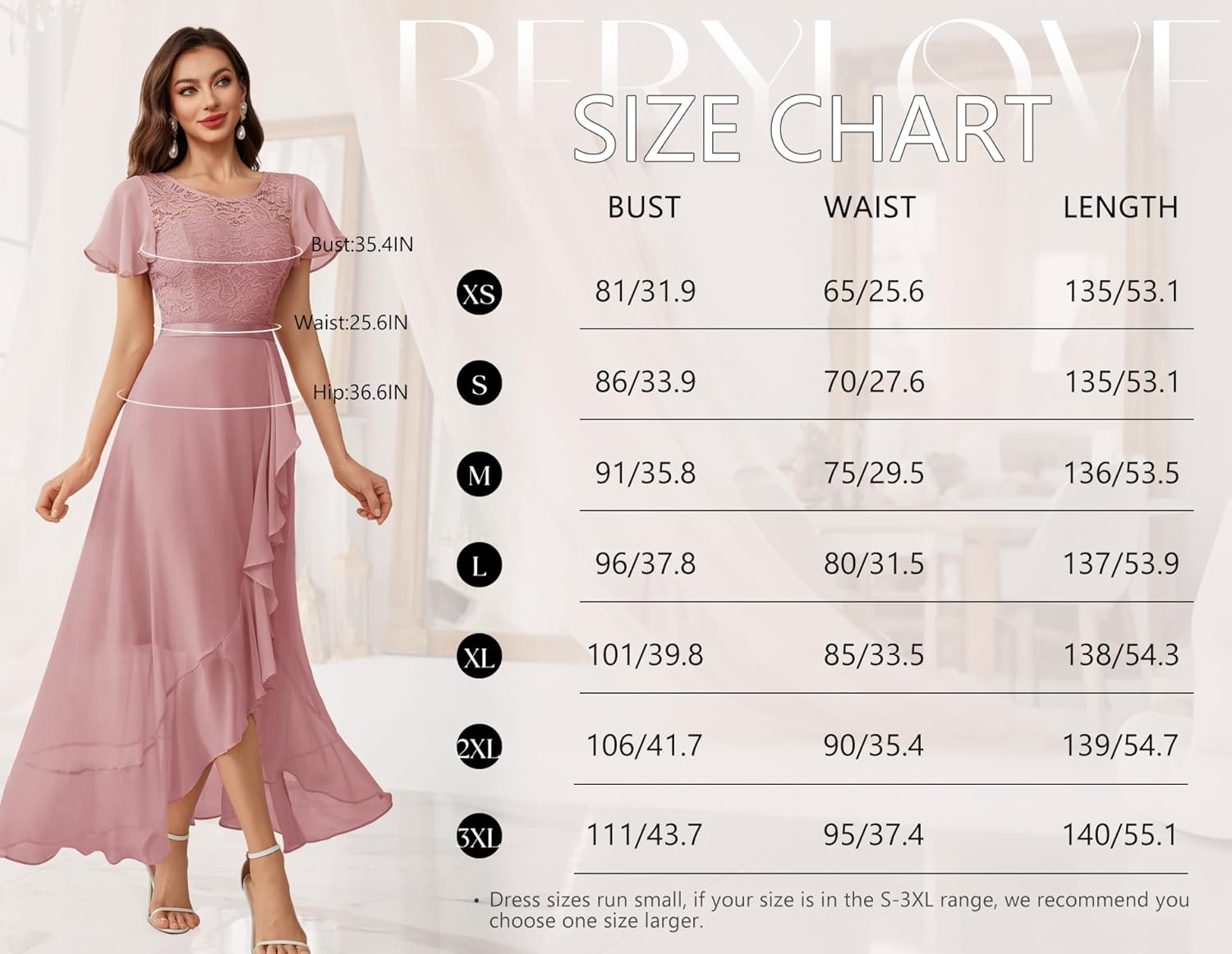 BeryLove Formal Dresses for Women 2025 Wedding Guest with Slit Cocktail Elegant Lace Long Prom Dress