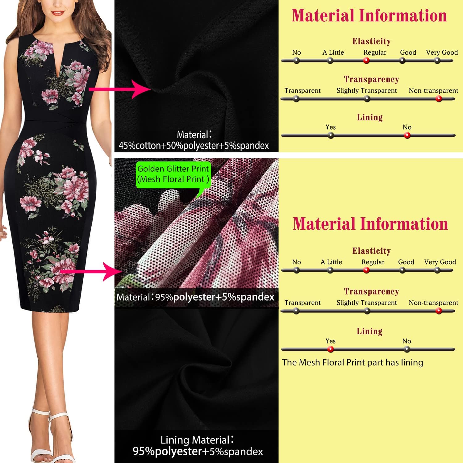 VFSHOW Womens Elegant Slim Front Zipper up Work Business Office Party Sheath Dress