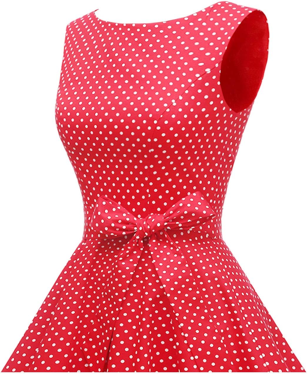 Hanpceirs Women's Boatneck Sleeveless Swing Vintage 1950s Cocktail Dress New