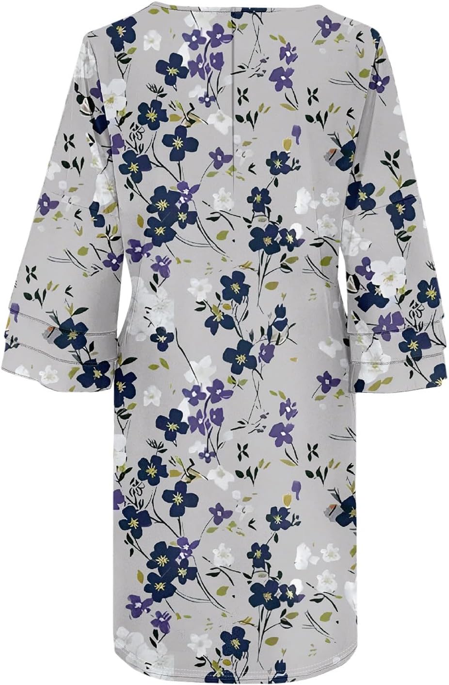 Beach Dresses for Women,2025 Summer Trendy Floral Print Boho Dress,Casual Loose V Neck Bell 3/4 Sleeve Mini Dress