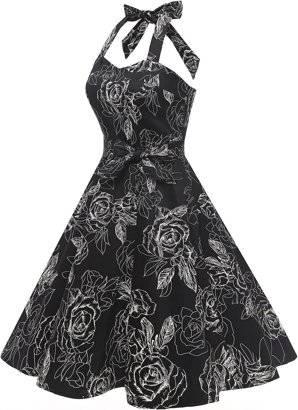 Topdress Women'sVintage Polka Audrey Dress 1950s Halter Retro Cocktail Dress