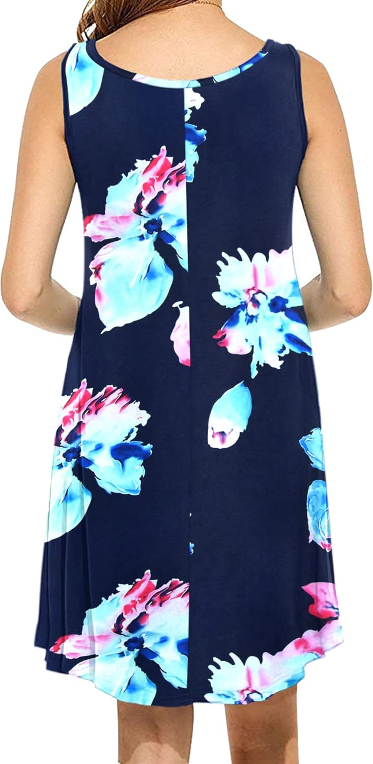 MOLERANI Women's Casual Swing Simple T-Shirt Loose Dress