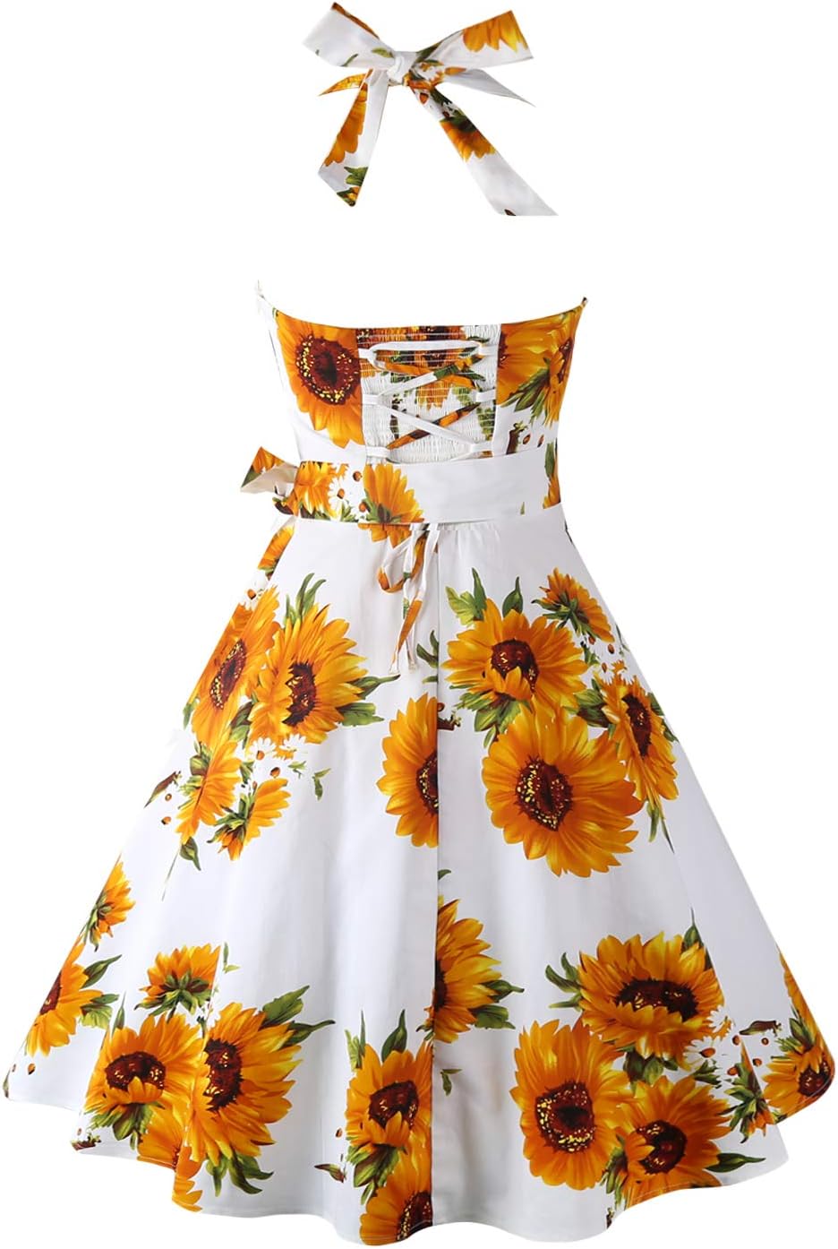Topdress Women'sVintage Polka Audrey Dress 1950s Halter Retro Cocktail Dress