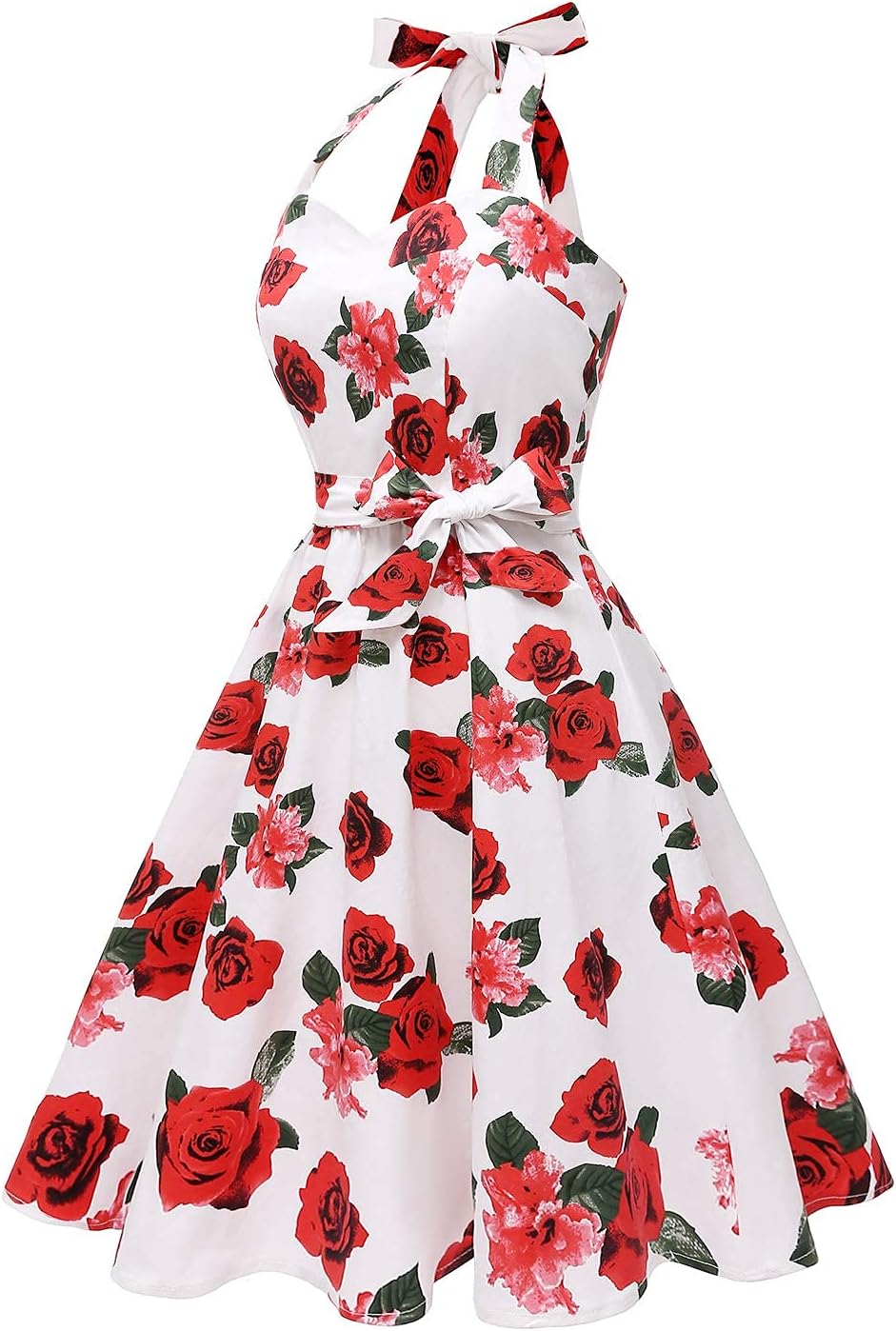 Topdress Women'sVintage Polka Audrey Dress 1950s Halter Retro Cocktail Dress