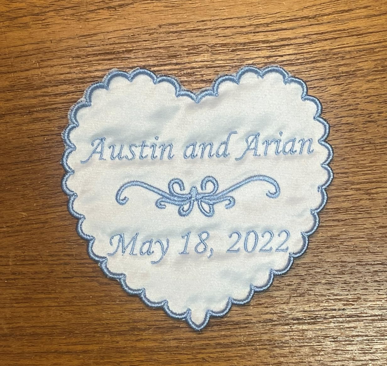 Something Blue Wedding Dress Satin Label Patch Personalized Dress Patch Custom Patch Label Wedding Gown Bridal Label Wedding Dress Label