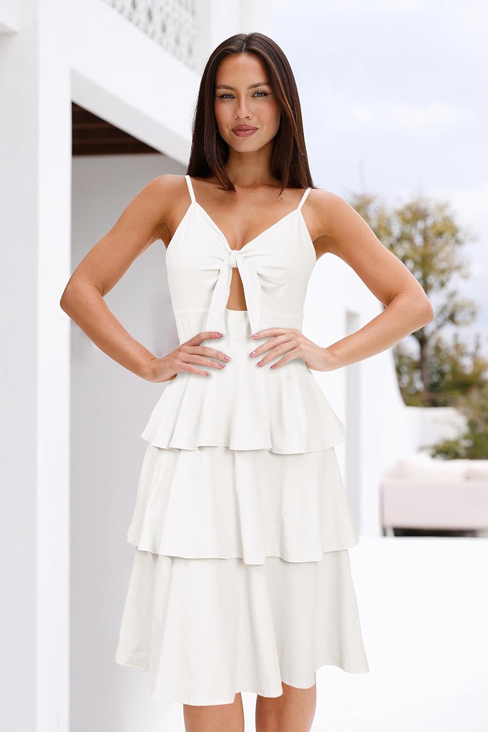VOTEPRETTY Women's Summer Dresses Spring Sundresses Beach Clothes Outfit Vacation 2024 V Neck Casual Tropical Resort Hawaiian