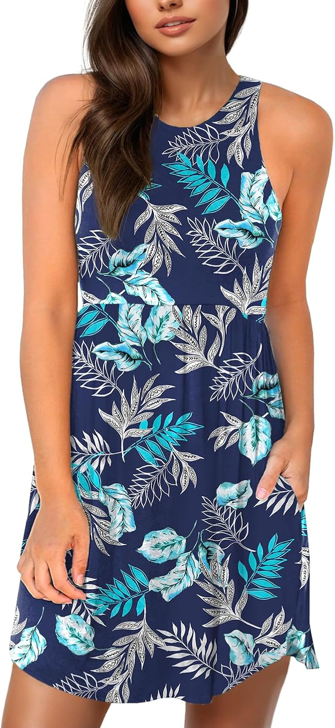 HiMONE Vacation Dresses for Women 2025 Summer Dress Women's Casual Sundresses Casual Beach Petite Sun Dress XS-2XL
