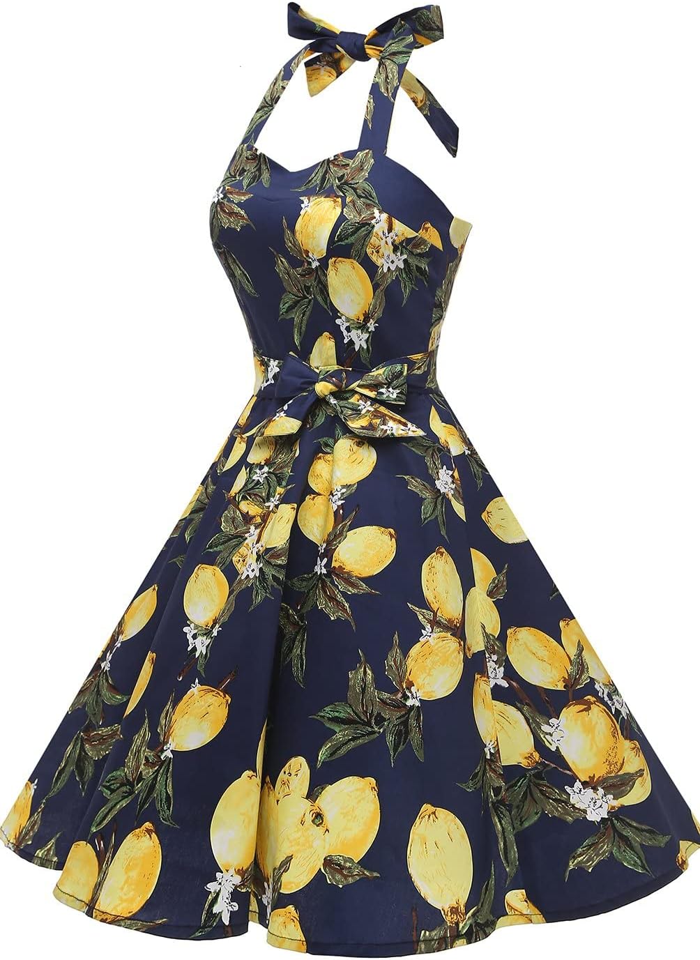 Topdress Women'sVintage Polka Audrey Dress 1950s Halter Retro Cocktail Dress