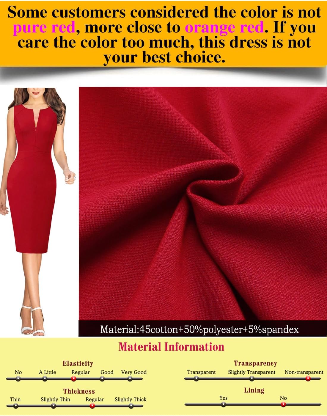 VFSHOW Womens Elegant Slim Front Zipper up Work Business Office Party Sheath Dress