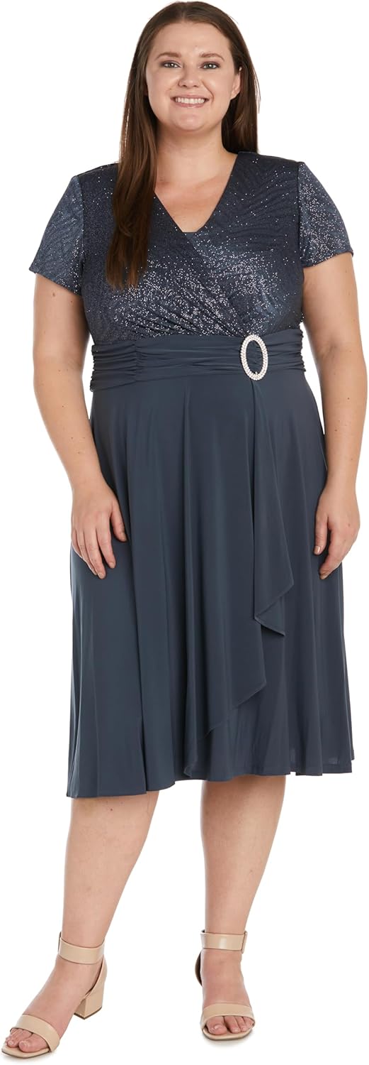 R&M Richards Women's Sparkling Wrap Dress
