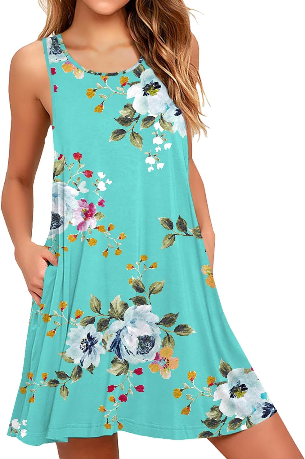 WEACZZY Women Summer Casual Swing T Shirt Dresses Beach Cover up Loose Dress